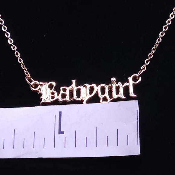 Gold 'Babygirl' Necklace - Picture 5 of 9